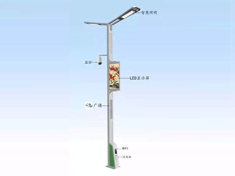65寸戶外燈桿屏_智慧路燈屏